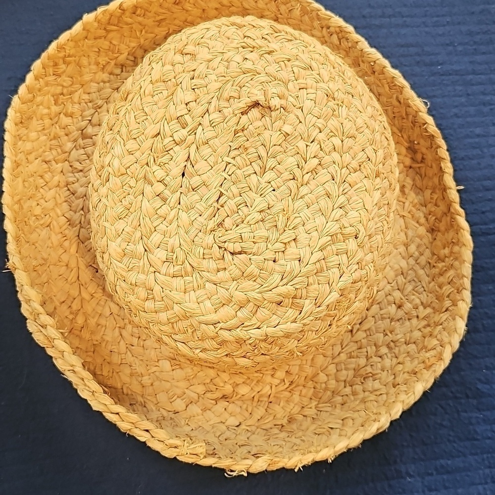 Stylish Straw Braided Hat Natural Tan One Size Fits Most - Picture 4 of 7